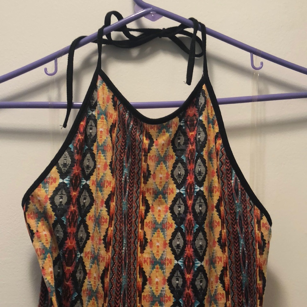 Patterned Halter Top Maxi-Dress